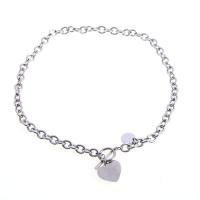 Stainless Steel Jewelry Necklace, Unisex, silver color, 18x20x2mm, Length:45 cm, Sold By PC