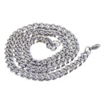 Stainless Steel Chain Necklace, Unisex & curb chain, silver color, 10x8x3mm, Length:45 cm, Sold By PC