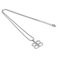 Stainless Steel Jewelry Necklace, Unisex, silver color, 21x23x2mm, Length:45 cm, Sold By PC