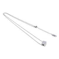 Stainless Steel Jewelry Necklace, Unisex, silver color, 8x8x8mm, Length:45 cm, Sold By PC