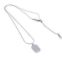 Stainless Steel Jewelry Necklace, Unisex, silver color, 18x11x3mm, Length:45 cm, Sold By PC