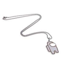 Stainless Steel Jewelry Necklace, Unisex, silver color, 37x26x1mm, Length:45 cm, Sold By PC