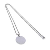Edelstahl Schmuck Halskette, unisex, Silberfarbe, 27x27x2mm, Länge:45 cm, verkauft von PC