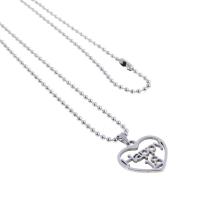 Stainless Steel Jewelry Necklace, Unisex, silver color, 22x22x1mm, Length:45 cm, Sold By PC