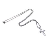 Stainless Steel Jewelry Necklace, Unisex, silver color, 29x19x2mm, Length:45 cm, Sold By PC