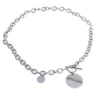 Stainless Steel Jewelry Necklace, Unisex, silver color, 25x25x2mm, Length:45 cm, Sold By PC
