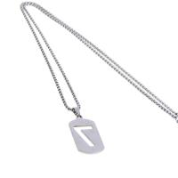 Stainless Steel Jewelry Necklace, Unisex & with number pattern & hollow, silver color, 36x19x2mm, Length:45 cm, Sold By PC