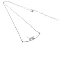 Stainless Steel Jewelry Necklace, Unisex, silver color, 11x45x1mm, Length:45 cm, Sold By PC