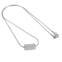 Stainless Steel Jewelry Necklace, Unisex, silver color, 16x6x6mm, Length:45 cm, Sold By PC