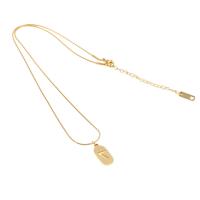 Edelstahl Schmuck Halskette, unisex, goldfarben, 16x8x1mm, Länge:45 cm, verkauft von PC