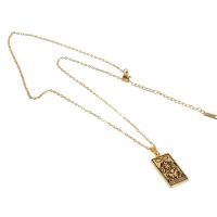 Edelstahl Schmuck Halskette, unisex, goldfarben, 25x13x2mm, Länge:45 cm, verkauft von PC