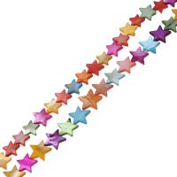 Perles de coquille colore naturelle, étoile, DIY, multicolore, Vendu par 38 cm brin