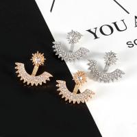 Ear Jackets, Tibetan Style, plated, fashion jewelry & for woman & with rhinestone, more colors for choice, 25x20mm, Sold By Pair