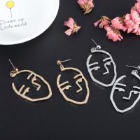 Zinc Alloy Drop Earrings Face plated fashion jewelry & for woman Sold By Pair