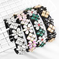 Hair Bands, Tibetan Style, with Cloth, fashion jewelry & for woman & with glass rhinestone, more colors for choice, 72x24mm, Sold By PC