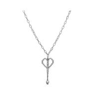 Titanstahl Halskette, mit Verlängerungskettchen von 1.97, Herz, plattiert, Modeschmuck, keine, frei von Nickel, Blei & Kadmium, Länge 55 cm, verkauft von PC