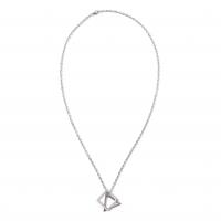 Titanstahl Halskette, silberfarben plattiert, Modeschmuck, Silberfarbe, frei von Nickel, Blei & Kadmium, Länge:60 cm, verkauft von PC
