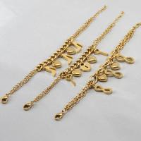 Stainless Steel Jewelry Bracelet gold color plated fashion jewelry golden Length 20 cm Sold By PC