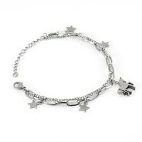 Stainless Steel Jewelry Bracelet silver color plated fashion jewelry silver color Length 21 cm Sold By PC