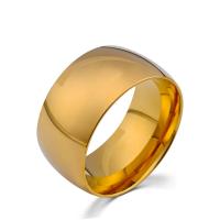 Titanium Steel Finger Ring, gold color plated, different size for choice & for man, US Ring Size:7-12, Sold By PC
