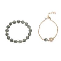 Bracelets quartz, quartz vert, styles différents pour le choix & pour femme, 7-8mm, Longueur Environ 5.9-7.4 pouce, Vendu par PC