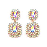 Rhinestone Earring Zinc Alloy plated for woman & with rhinestone Approx 1.5mm Sold By Pair