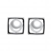 Freshwater Pearl Earrings, 925 Sterling Silver, with Freshwater Pearl, plated, for woman, more colors for choice, 9x9mm, Sold By Pair