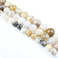 Bamboo Agate Beads Round polished DIY mixed colors Sold Per 38 cm Strand