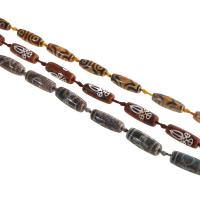 Natural Tibetan Agate Dzi Beads, DIY, more colors for choice, 30x12x12mm, 10PCs/Strand, Sold Per 38 cm Strand