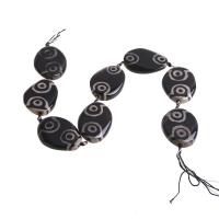 Natural Tibetan Agate Dzi Beads, DIY, mixed colors, 40x30x7mm, 8PCs/Strand, Sold Per 38 cm Strand
