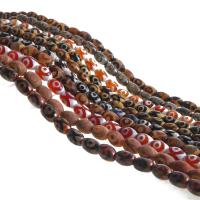 Natural Tibetan Agate Dzi Beads, DIY, more colors for choice, 13x10x10mm, 27PCs/Strand, Sold Per 38 cm Strand