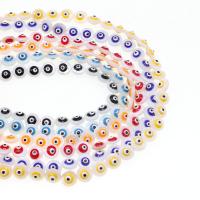 Perles de coquille colore naturelle, Rond, DIY & motif de mauvais œil & émail, plus de couleurs à choisir, Vendu par 38 cm brin
