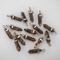 Gemstone Pendants Jewelry, Tibetan Style, with Natural Stone, more colors for choice, 8x32mm, Sold By PC