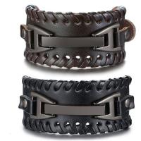 PU Leather Cord Bracelets Zinc Alloy with Split Layer Cowhide Leather & PU Leather Adjustable & fashion jewelry & Unisex Sold By PC