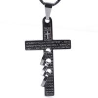 Zinc Alloy Jewelry Necklace with Wax Cord Cross fashion jewelry & Unisex & enamel Length 42 cm Sold By PC