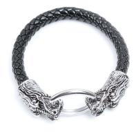 PU Leather Cord Bracelets, Titanium Steel, with PU Leather, fashion jewelry & Unisex, 200x70mm, Sold By PC