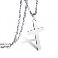 Stainless Steel Jewelry Necklace, Cross, fashion jewelry & for woman, more colors for choice, 55mm, Length:61 cm, Sold By PC