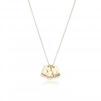 Collar de Latón, metal, con 2 extender cadena, Joyería & para mujer, dorado, longitud 46 cm, Vendido por UD
