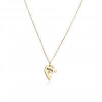 metal Collar de rompecabezas, chapado, 2 piezas & Joyería & para mujer, dorado, 9x13.50mm, longitud 46 cm, Vendido por Set