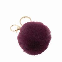 Bag Purse Charms Keyrings Keychains Plush with Zinc Alloy gold color plated Unisex 80mm Sold By Bag