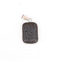 Lava Pendant with Zinc Alloy Rectangle fashion jewelry black Sold By PC