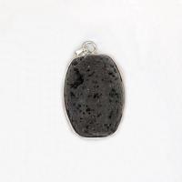 Lava Pendant, with Tibetan Style, Drum, fashion jewelry, black, 15x26mm, Sold By PC