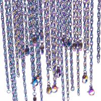 Ruostumaton teräs Nekclace Chain, värikäs päällystetty, pituuden valinta & Unisex & Double Link ketju, 2.50mm, Myymät Strand