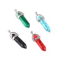 Turquoise Pendant with Zinc Alloy silver color plated Unisex Sold By PC