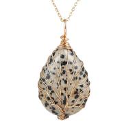 Gemstone Pendants Jewelry Natural Stone with Zinc Alloy Teardrop gold color plated nickel lead & cadmium free Sold By PC