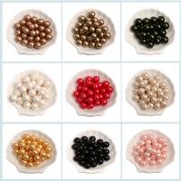 Shell Pearl Beads, DIY & half-drilled, more colors for choice, Sold By PC