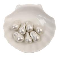 Muschelkern Perle, Barock, DIY, weiß, 15-25mm, verkauft von PC