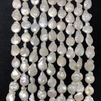 Perles nacres baroques de culture d'eau douce , perle d'eau douce cultivée, DIY, blanc, 13-14mm, Vendu par Environ 40 cm brin