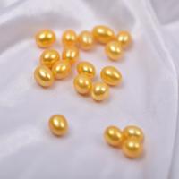 Cultured No Hole Freshwater Pearl Beads, DIY, golden, 7-8mm, 5PC/Bag, Sold By Bag