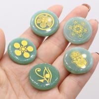 Green Aventurine Chakra Healing Stones Flat Round for Reiki green Sold By PC
